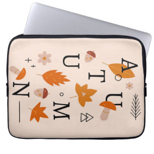 Happy Thanksgiving Autumn Alphabet Laptop Sleeve