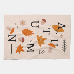 Happy Thanksgiving Autumn Alphabet Tea Towel