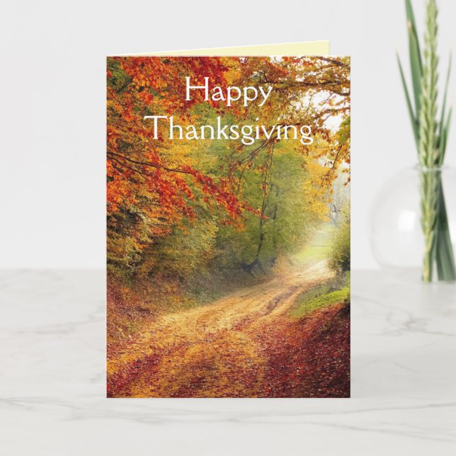 Happy Thanksgiving Autumn Colour  art  Holiday Card (Front)
