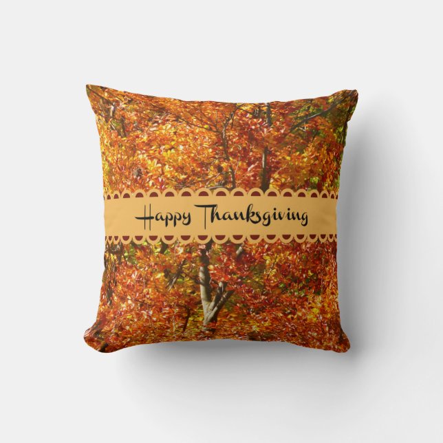 Happy Thanksgiving, Autumn Colours, Cushion (Front)