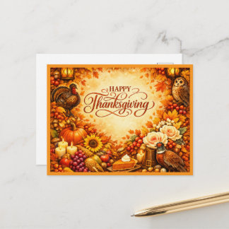 Happy Thanksgiving - Autumn Harvest Greeting Card