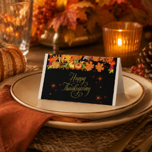 Happy Thanksgiving Autumn Harvest Place Card