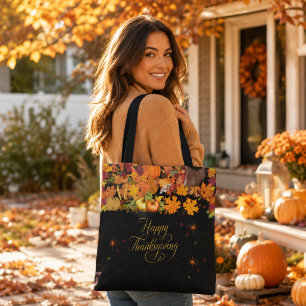 Happy Thanksgiving Autumn Harvest Tote Bag