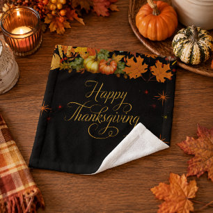 Happy Thanksgiving Autumn Harvest Wash Cloth