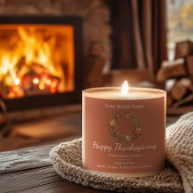 Happy Thanksgiving - Autumn Leaves Candle Labels
