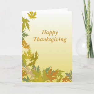 Happy Thanksgiving Autumn Leaves Holiday Card