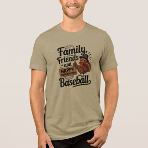 Happy Thanksgiving Autumn Leaves Tri-Blend Shirt