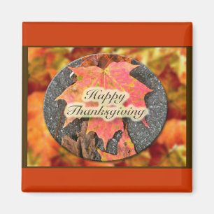 Happy Thanksgiving Autumn Maple Leaf Series Magnet