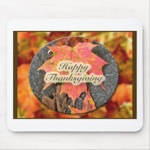 Happy Thanksgiving Autumn Maple Leaf Series Mouse Mat