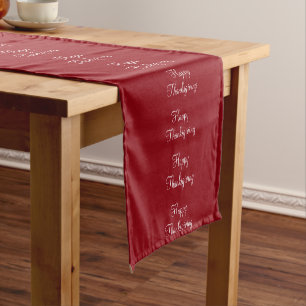 Happy Thanksgiving Autumn Personalised Short Table Runner