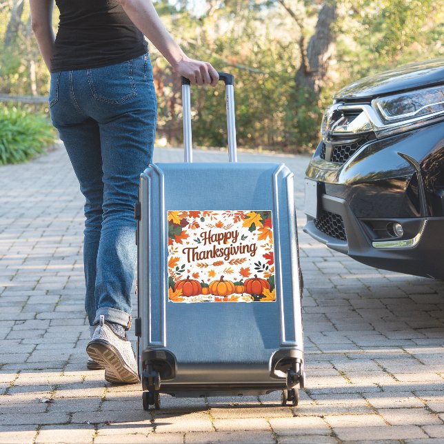 Happy Thanksgiving – Autumn Pumpkins & Fall Leaves (Suitcase Insitu)