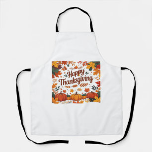Happy Thanksgiving – Autumn Pumpkins & Fall Leaves Apron