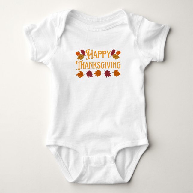 Happy Thanksgiving  Baby Bodysuit (Front)
