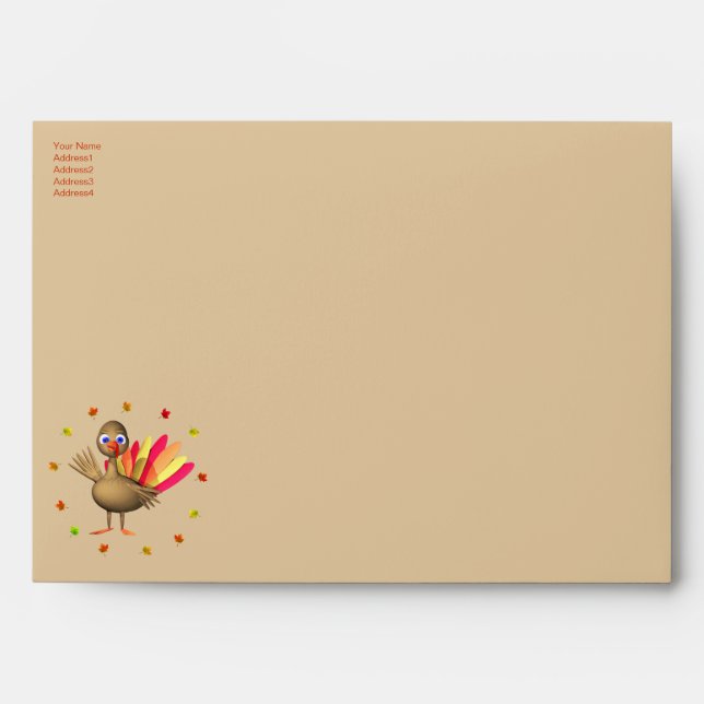Happy Thanksgiving Baby Turkey - A7 Envelope (Front)