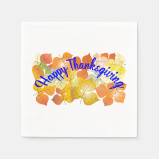 Happy Thanksgiving background with colorful autumn Napkin