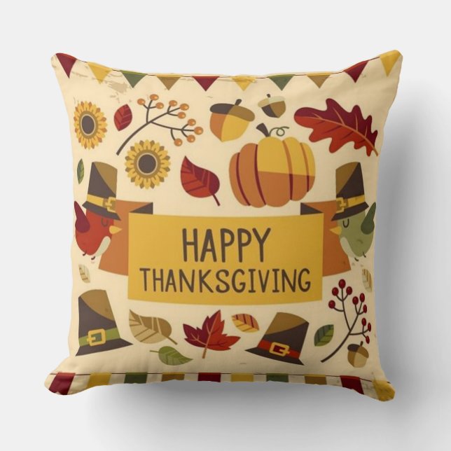 Happy Thanksgiving Banner Cushion (Front)