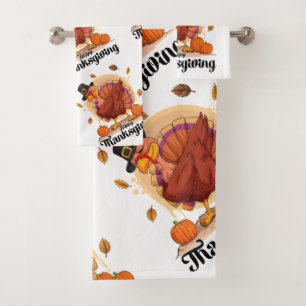 Happy Thanksgiving  Bath Towel Set