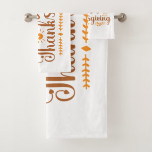 Happy Thanksgiving Bath Towel Set
