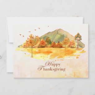 Happy Thanksgiving beautiful landscape autumn  Holiday Card