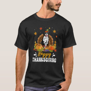 Happy Thanksgiving Bernese Mountain Dog Turkey Pum T-Shirt