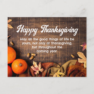 happy thanksgiving blessings modern holiday postcard