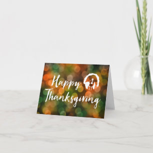 Happy Thanksgiving (bokeh fall lights) Holiday Card