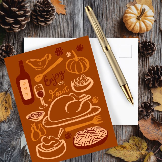 Happy Thanksgiving Bountiful Feast Holiday  Postcard (Happy Thanksgiving Bountiful Feast Holiday Postcard
)