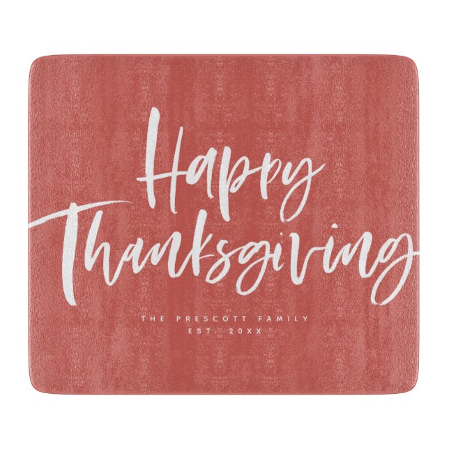 Happy Thanksgiving brush lettering Cutting Board (Front)