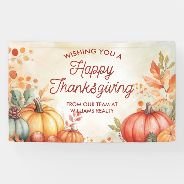 Happy Thanksgiving Business Banner (Horizontal)