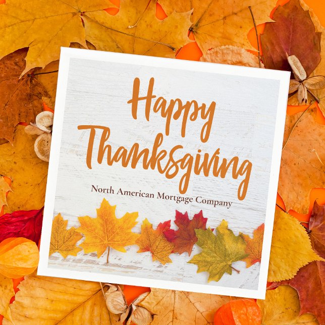 Happy Thanksgiving Business Custom Company Party Napkin (Creator Uploaded)