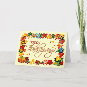 HAPPY THANKSGIVING by SHARON SHARPE Holiday Card