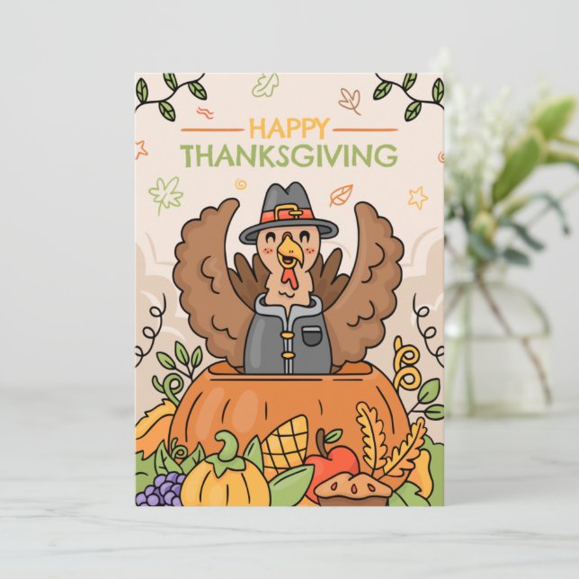 Happy Thanksgiving Card (Standing Front)