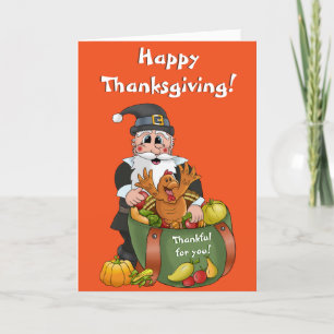 Happy Thanksgiving Card For Kids From Santa