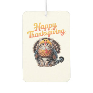 Happy Thanksgiving Cat Turkey Day Fall Classic T-S Car Air Freshener