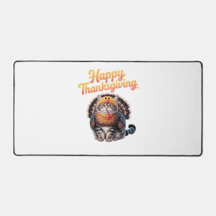 Happy Thanksgiving Cat Turkey Day Fall Classic T-S Desk Mat