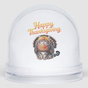 Happy Thanksgiving Cat Turkey Day Fall Classic T-S Snowglobe
