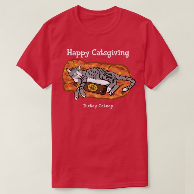 Happy Thanksgiving Catsgiving Cat Lover Holiday Se T-Shirt (Design Front)