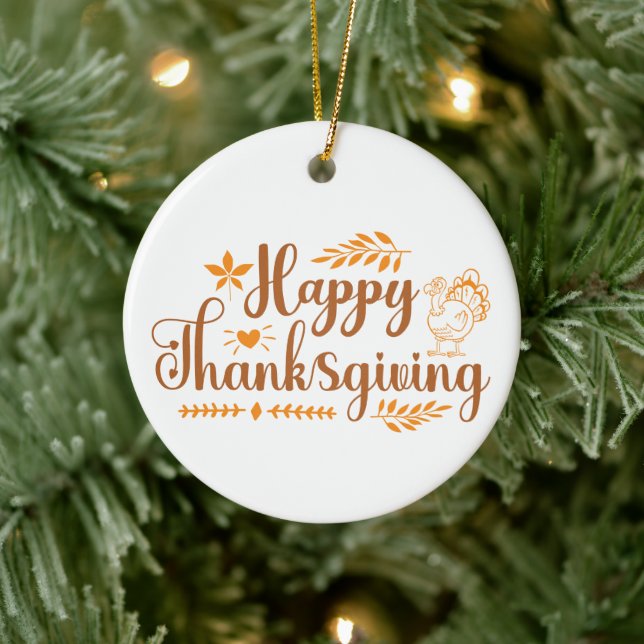 Happy Thanksgiving Ceramic Tree Decoration (Tree)