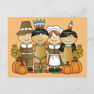 Happy Thanksgiving children Holiday Postcard