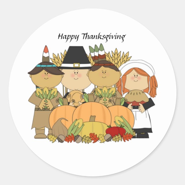 Happy Thanksgiving Children sticker (Front)