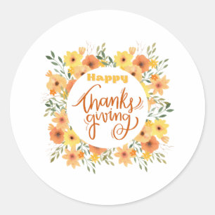 Happy Thanksgiving  Classic Round Sticker