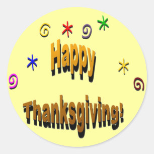 Happy Thanksgiving Classic Round Sticker