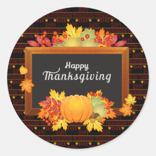 Happy Thanksgiving Classic Round Sticker