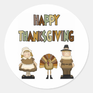 Happy Thanksgiving Classic Round Sticker