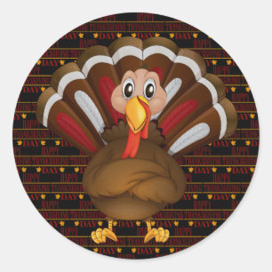 Happy Thanksgiving Classic Round Sticker