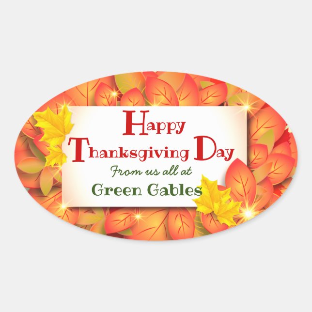 Happy Thanksgiving Classic Round Sticker (Front)