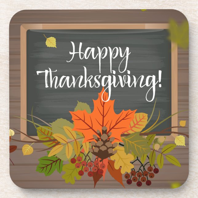 happy thanksgiving coaster (Front)