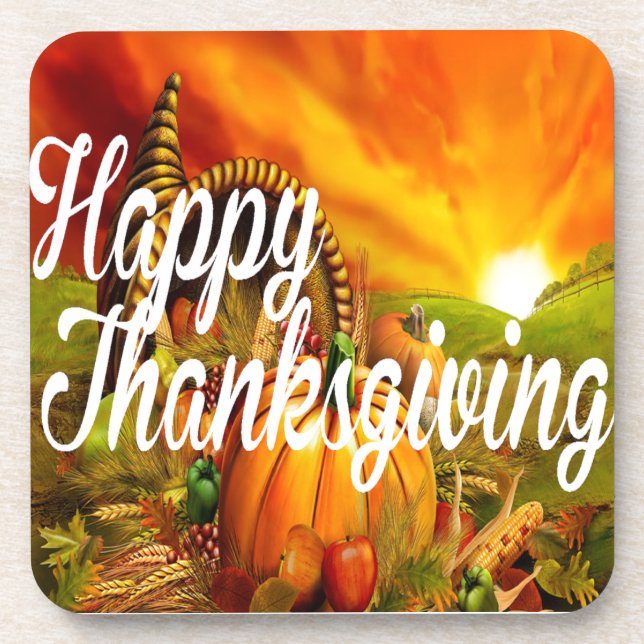 Happy Thanksgiving Coaster (Front)
