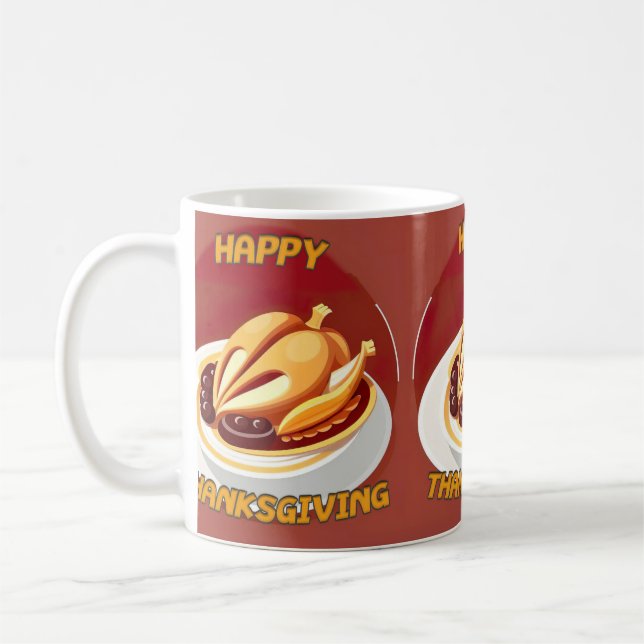 happy thanksgiving  coffee mug (Left)