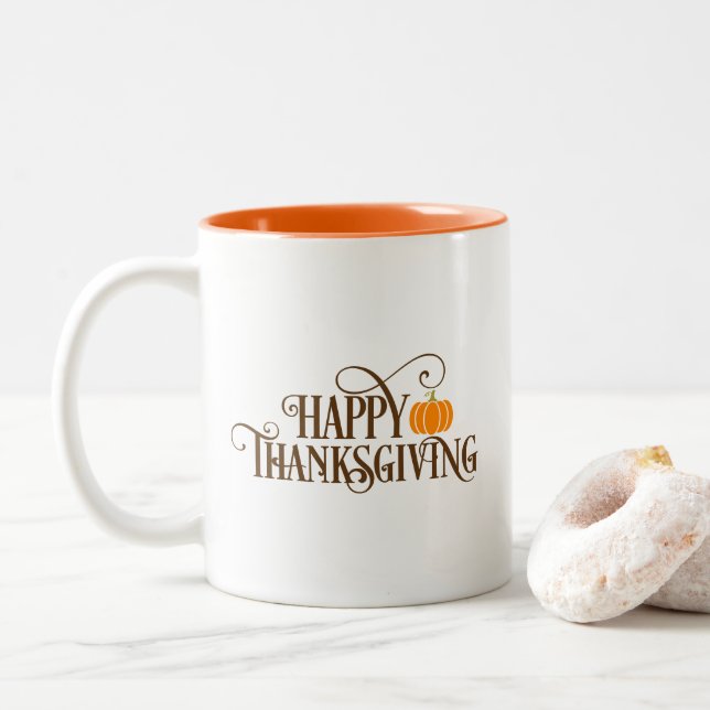 Happy Thanksgiving Coffee Mug (With Donut)